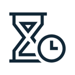 Hourglass Clock Icon Blue